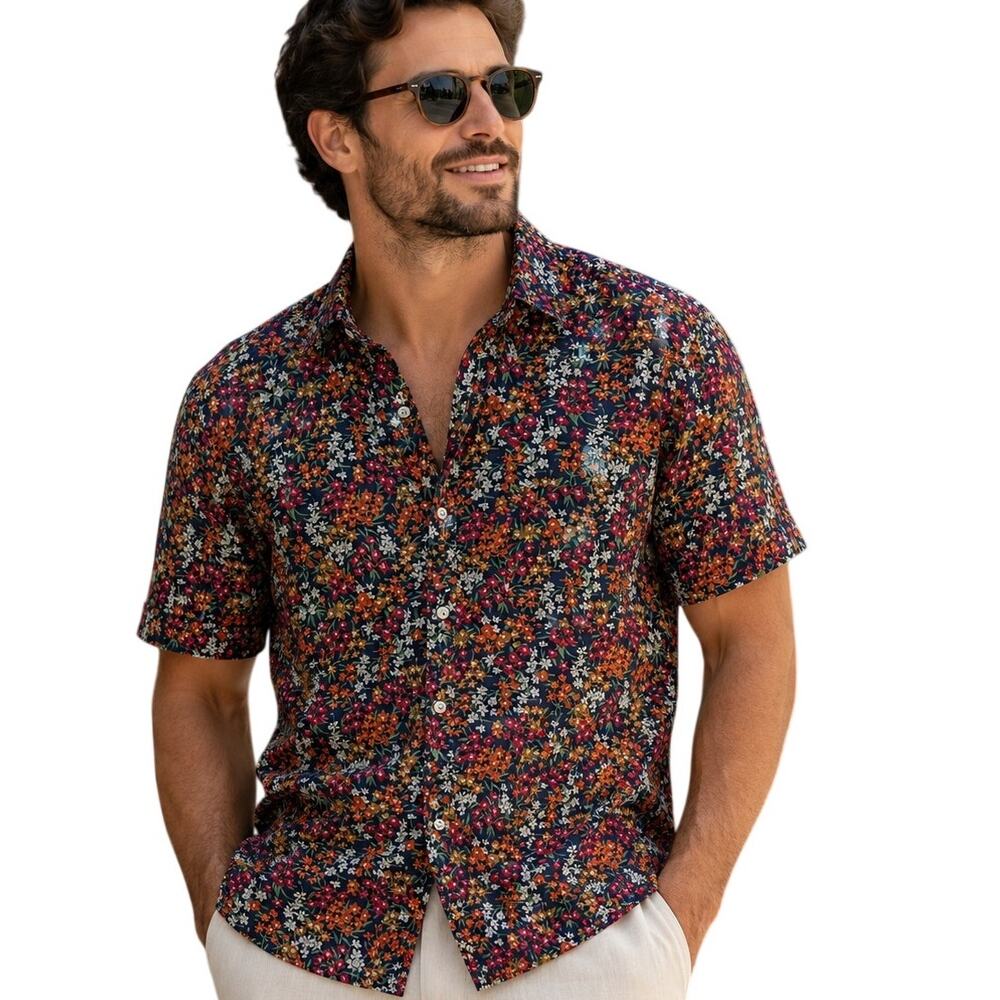 J. Crew x Liberty Fabrics Button Shirt Mens Large Tana Lawn Floral Cotton Preppy